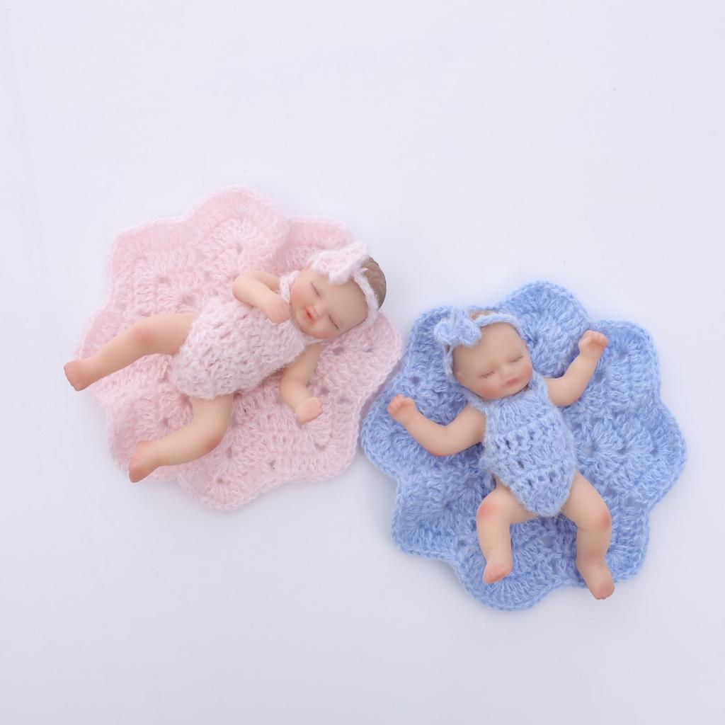 Cloveray 5-inch (12cm) Reborn Doll, Silicone, Full Body, Realistic Baby Doll, for Collection, Gift & Artificial Insulation (Blue)