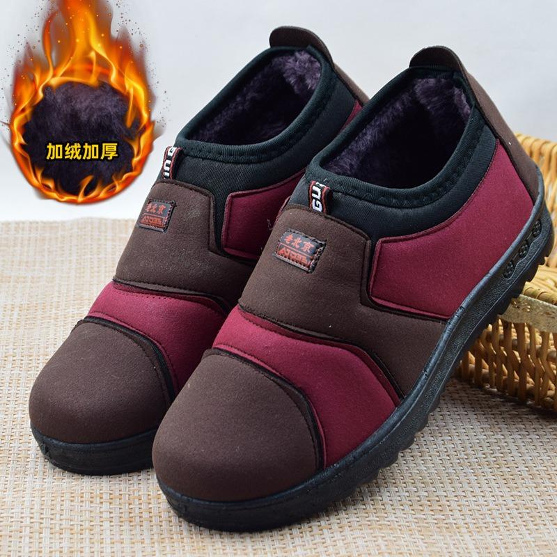 

Зимние пекинские тканевые туфли женские хлопковые туфли на плоской подошве удобные теплые старые туфли бархатные утепленные туфли 38 темно-коричневого