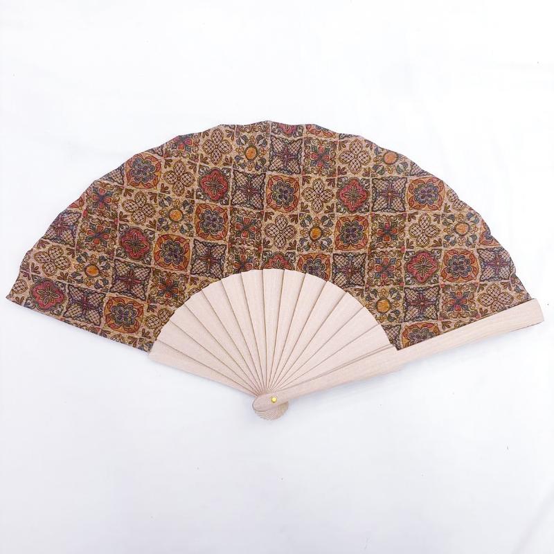 Ventaglio Pieghevole in Sughero Stile Bohemien Vintage Oggetto di Scena Innesto Regalo Ventaglio Portatile Decorazione per la Casa Ventaglio Pieghevole in Legno