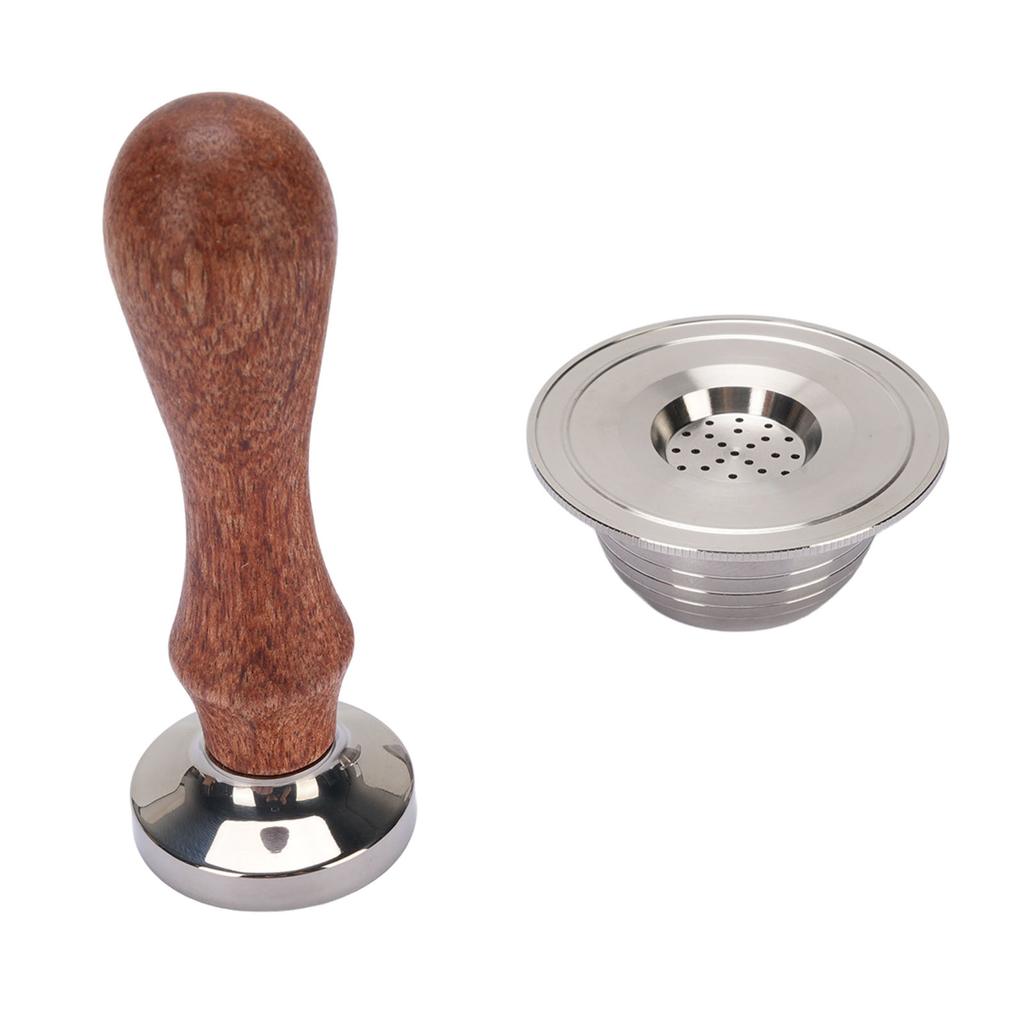 Reusable Coffee Pod 230ml Refillable Stainless Steel Coffee Capsule with Coffee Tamper Spoon Brush