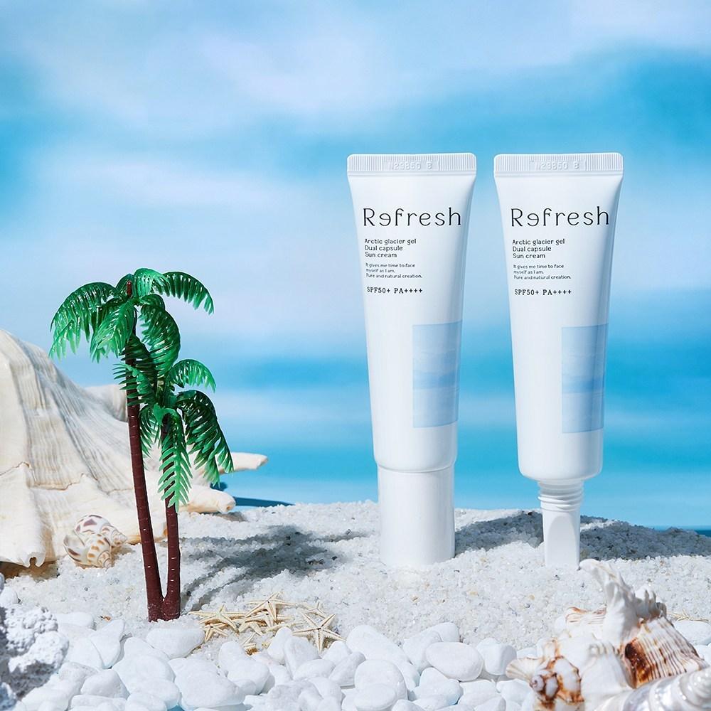 Refresh Glacier Gel Dual Capsule Sun Cream 50ml x 2SET, 50ml, 2 pieces