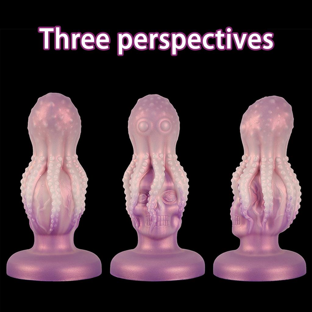 Octopus Holding Skull, Backyard Anal Plug, Anal Dilation, Masturbator, Liquid Silicone Simulated Penis, Adult Sex Products