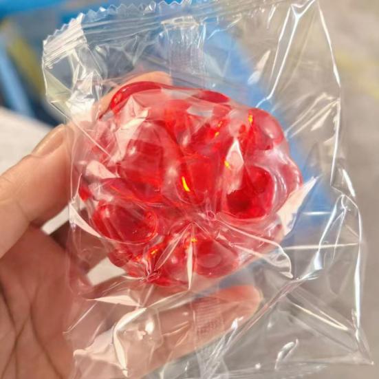 Balle Anti-Stress Croquante Remplie de Billes Soulagement de l'Anxiété Formable Balle à Presser Jouet Sensoriel Portable Voyage Moulable Balle Transparente Pincer Jouet Fidget