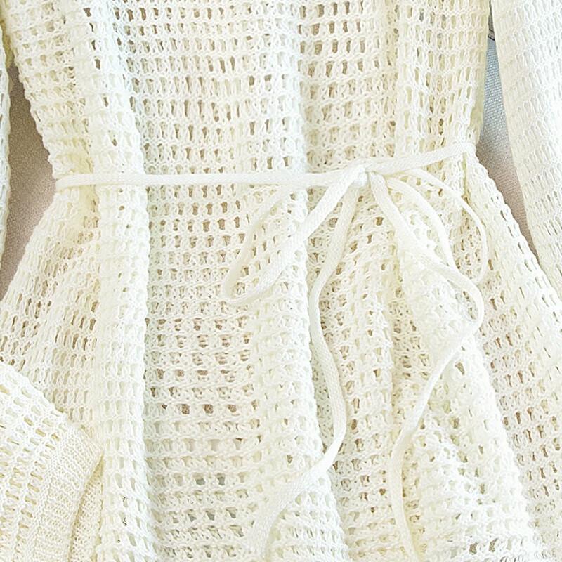 Women's Elegant Loose Fit Hollow-Out Knit Top