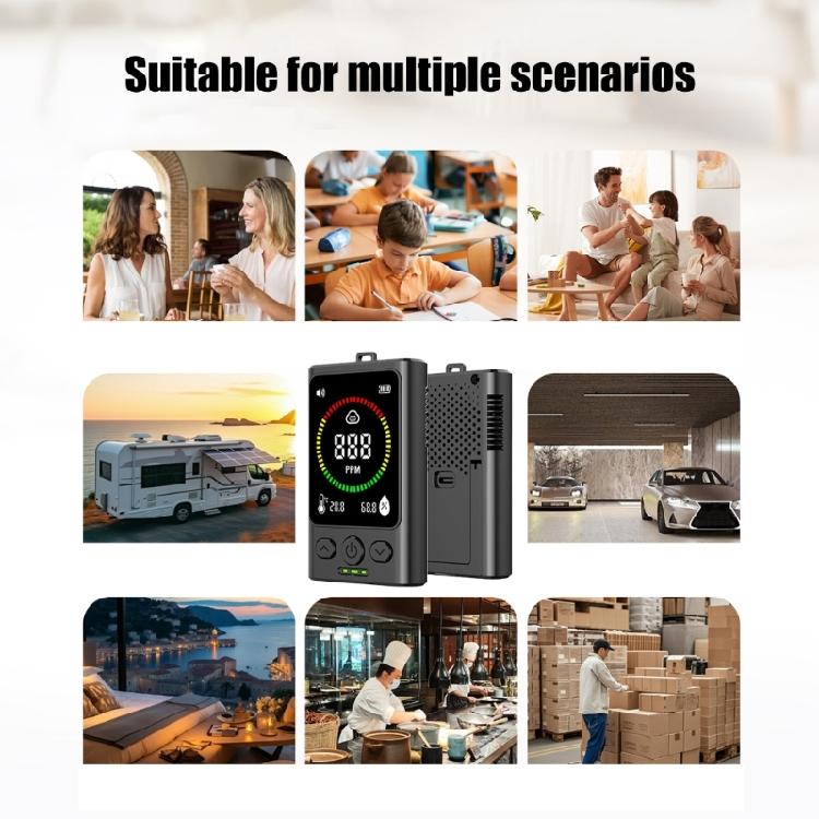 Rechargeable CO Detectors Carbon Monoxide Detectors with Temperature Humidity Sensors CO Tester Carbon Monoxide Meter