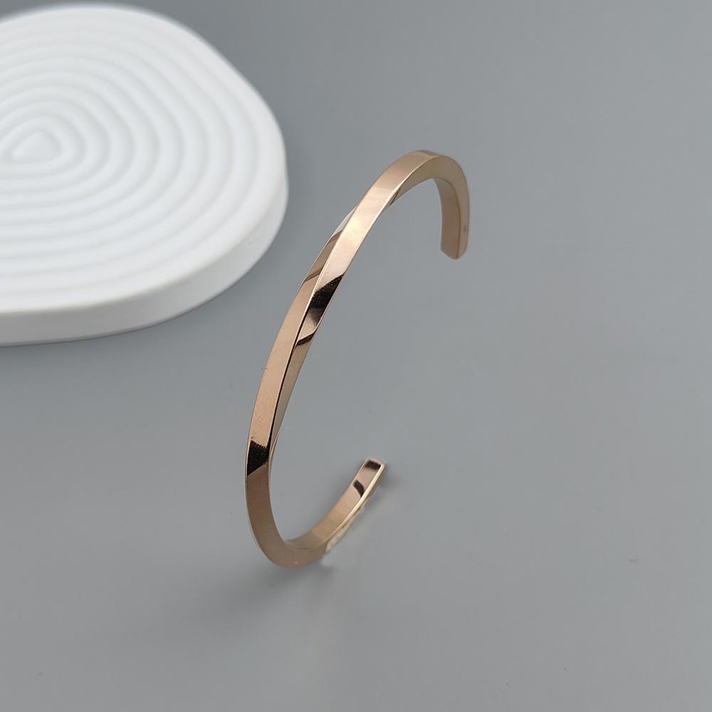

Punk Style Mobius Ring Stainless Steel Gold-plated Ladies Bracelet, High Quality Waterproof Metal Bracelet, Party Jewelry рожевий колір золота