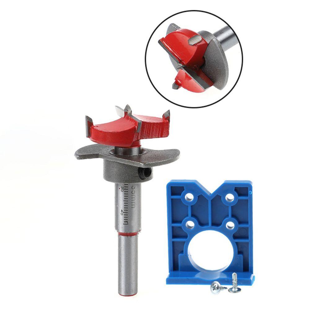 35mm Concealed Hinge Jig Woodworking Cabinet Door Hinge Drill Guide Drill Bits Hole Cutter Jig Kit for Cabinet Door Installation