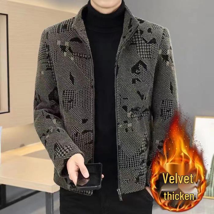 Men's High-End Thickened Woolen Jacket - Autumn/Winter 2025 Collection