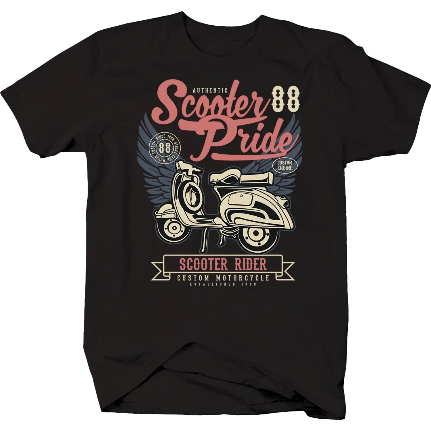 

Custom Vintage Motorcycles Pride Scooter Rider T-Shirt 100% Cotton O-Neck Summer Short Sleeve Casual Mens T-shirt Size S-3XL S чёрный