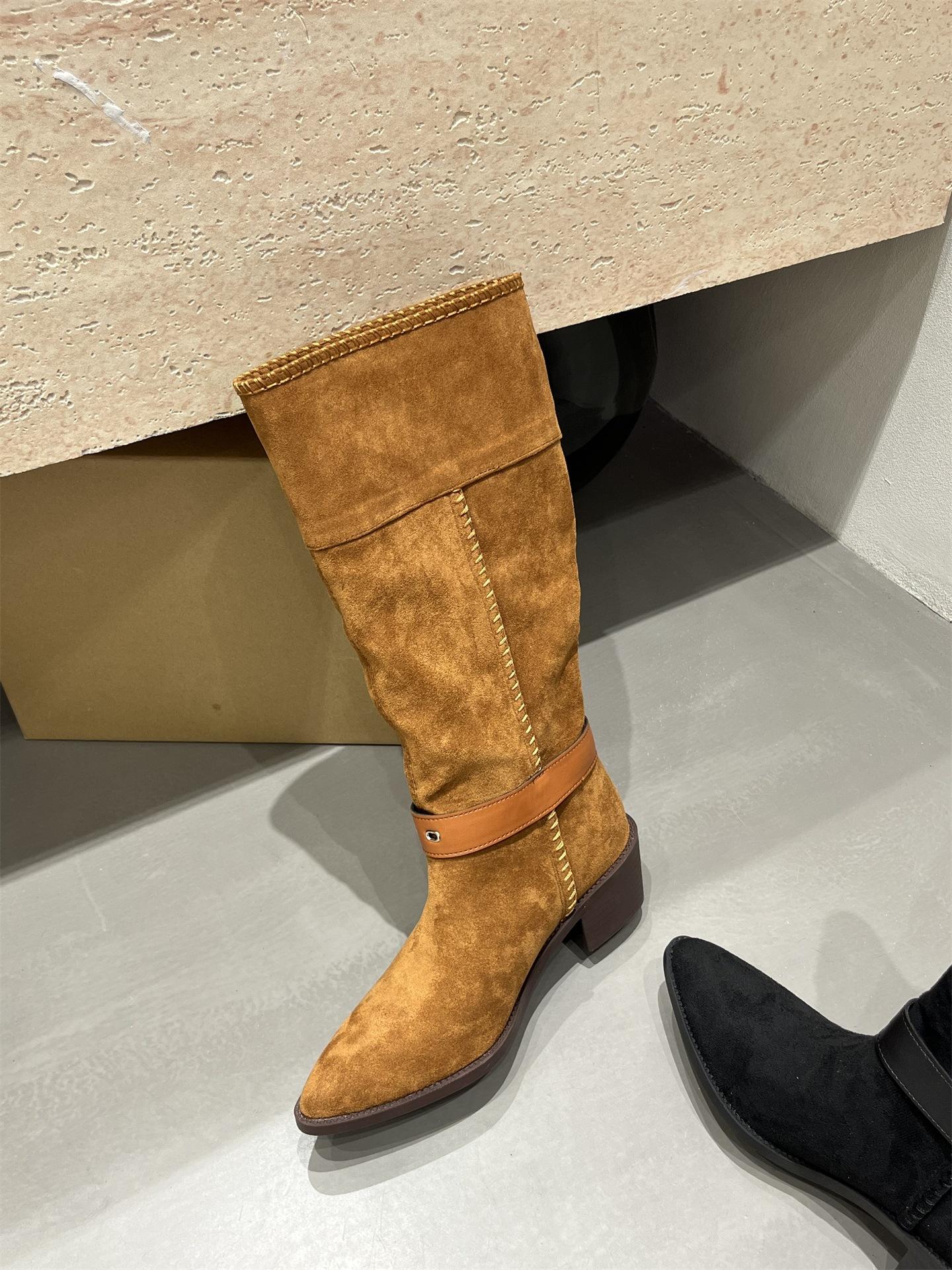 

Женские туфли 2025 новая осень и зима тонкие длинные сапоги-рыцари женские сапоги 39