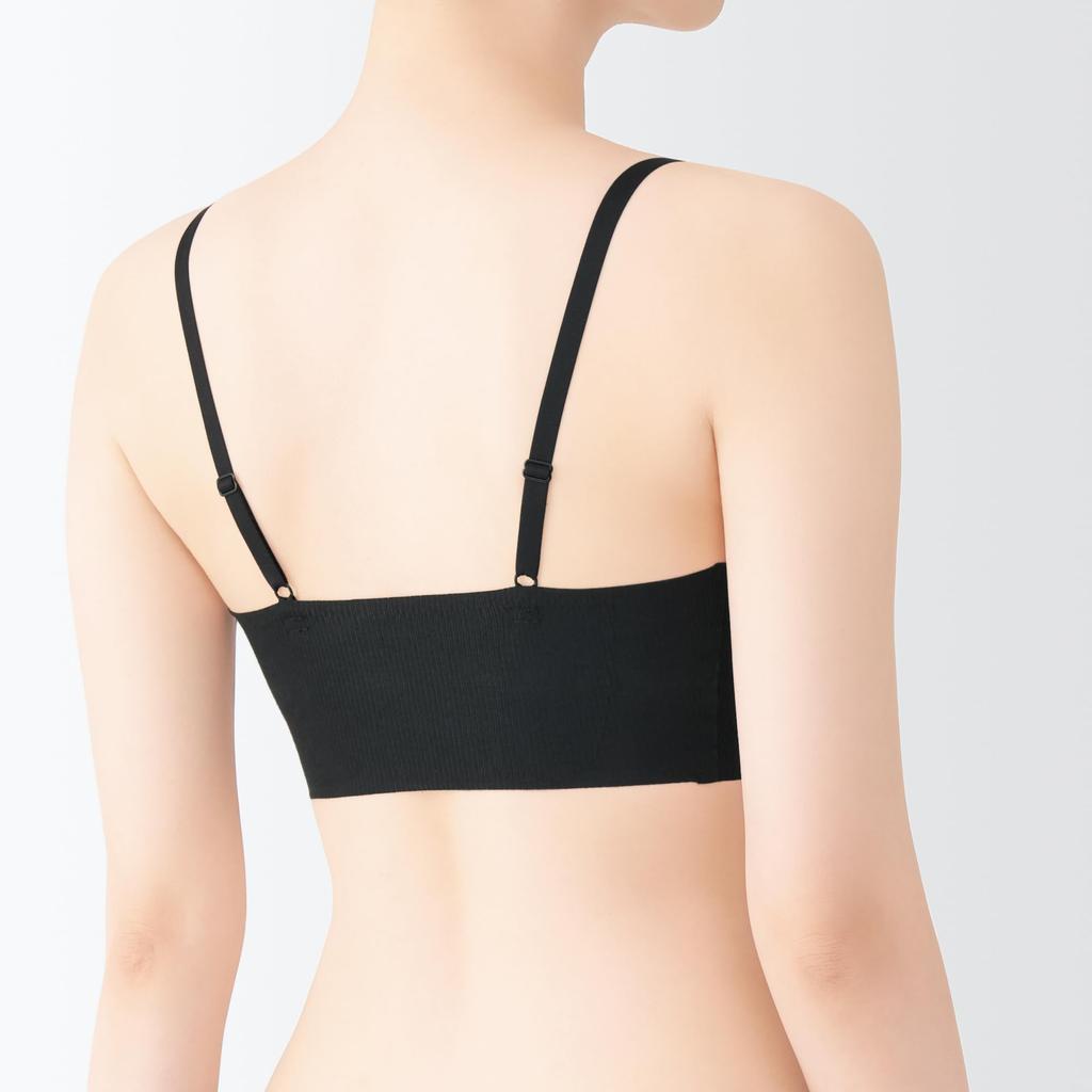 MUJI Gentle Ribbed S Women's Bra, FCH54A4A, Black, Women's