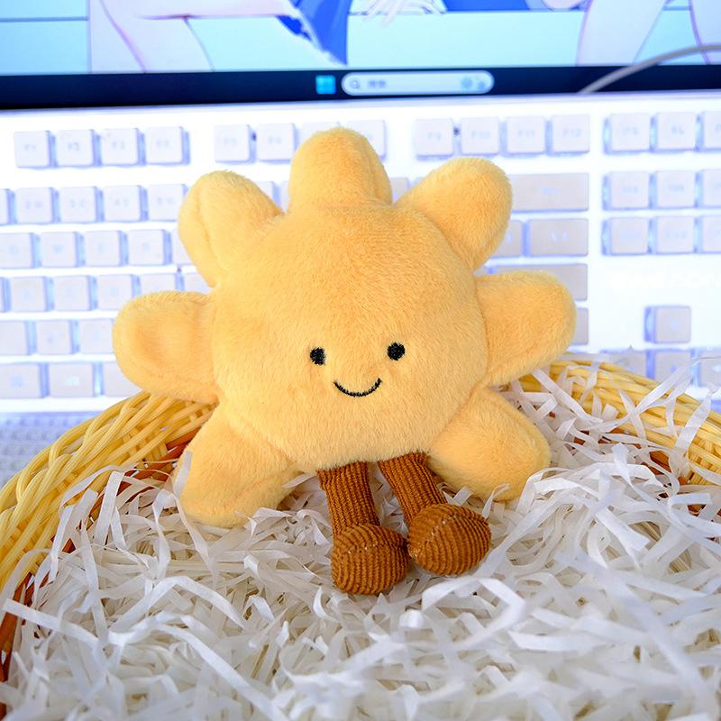 Adorable Smile Face Yellow Sun Plushie Stuffed Cute Cartoon Weather Plush Toy For Kid Bedroom Decor Sofa Throw Pillow