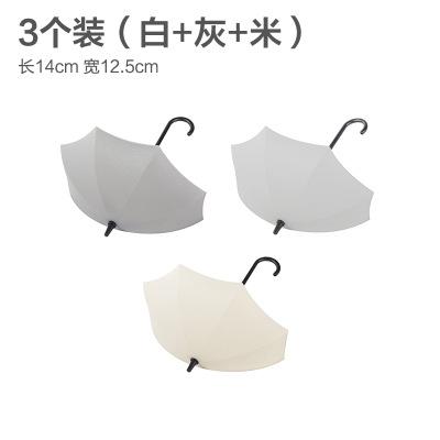 

Creative Decorative Umbrella Shaped Adhesive Hooks 3 Pack Self Assembly Nordic Style Wall Hooks for Hanging Items without Nails One Size