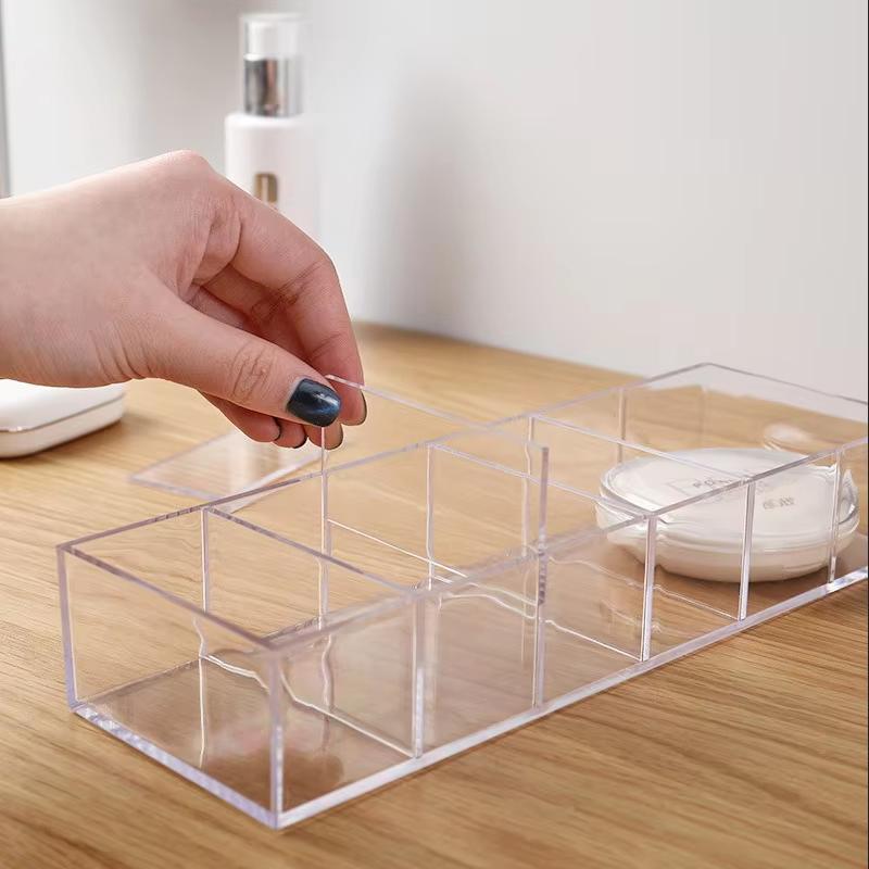 Scatola Contenitore Trasparente in Acrilico per Cosmetici Porta Trucco Organizer per Gioielli Make Up per Casa Scatole Contenitori in Plastica da Scrivania