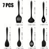 1/7-Piece Silicone Kitchen Utensil Set - Non-Stick Spatula, Spoon, Skimmer, Pasta Clip & More for Cooking & Baking
