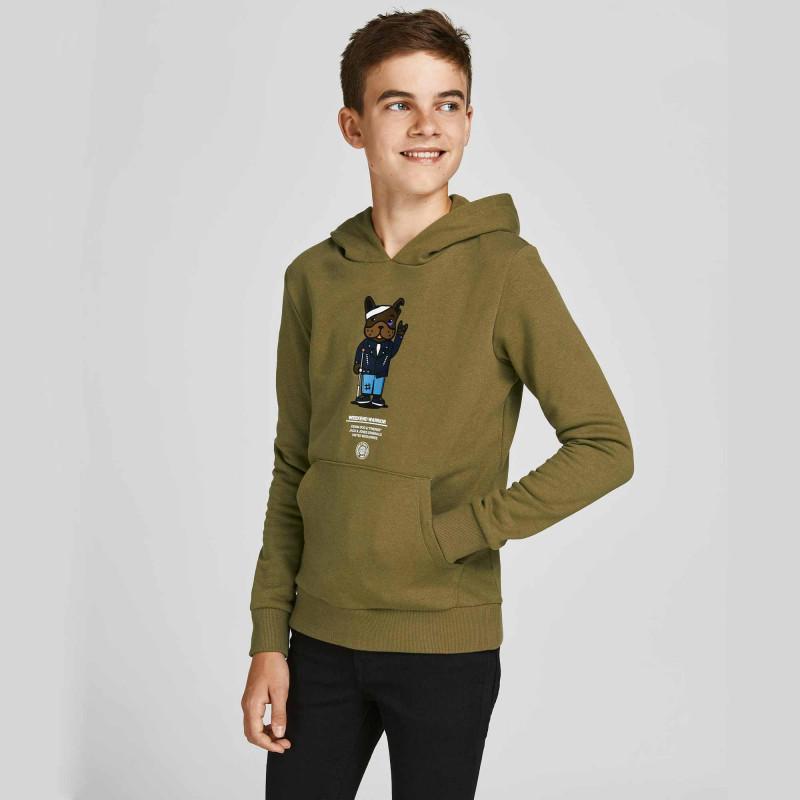 

Толстовка с капюшоном из смесового хлопка с карманом кенгуру Kids JACK & JONES 16 ans хаки