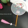 Fashion Chinese Style Wooden Handle Fan Embroidery Flower Girl Gift Portable Home Decor Hand Fans Crafts Dance Fan