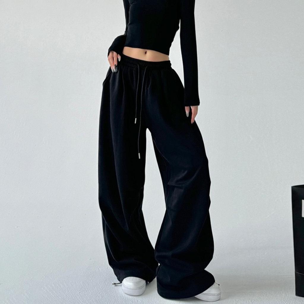 VIONA Y2K Harajuku Wide Leg Sweatpants Women Streetwear Baggy Oversize Gray Sports Pants High Waist Drawstring Casual Joggers Trousers