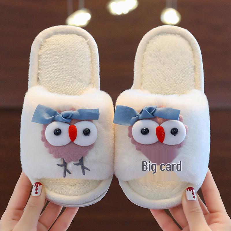 Winter Soft-Soled Cotton Slippers for Toddlers and Girls – Warm Plush Comfort