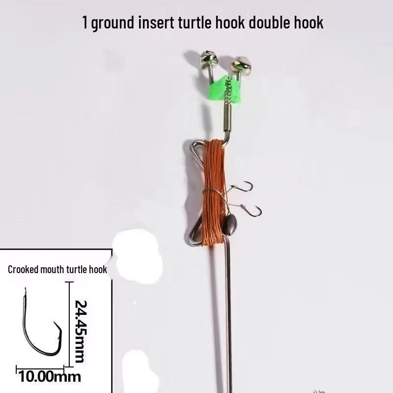 

Автоматична пружинна черепахова гачок рибальська оснастка з вудилищем та вибуховим гачком для чорної риби