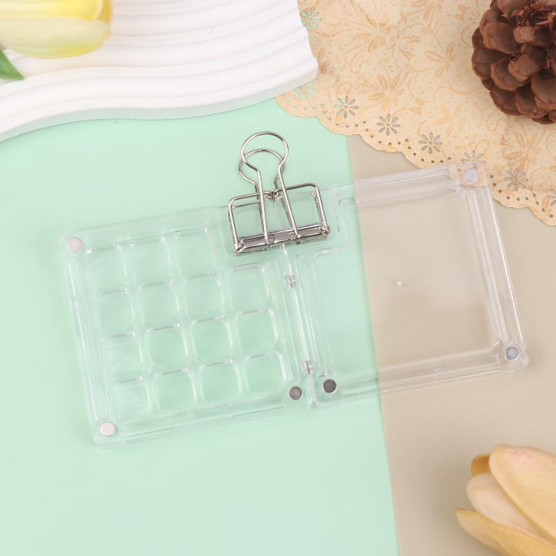 Mini Pocket Watercolor Palette 8/15 Compartment Portable Artist Paint Tray With Clip For Outdoor Sketch Painting