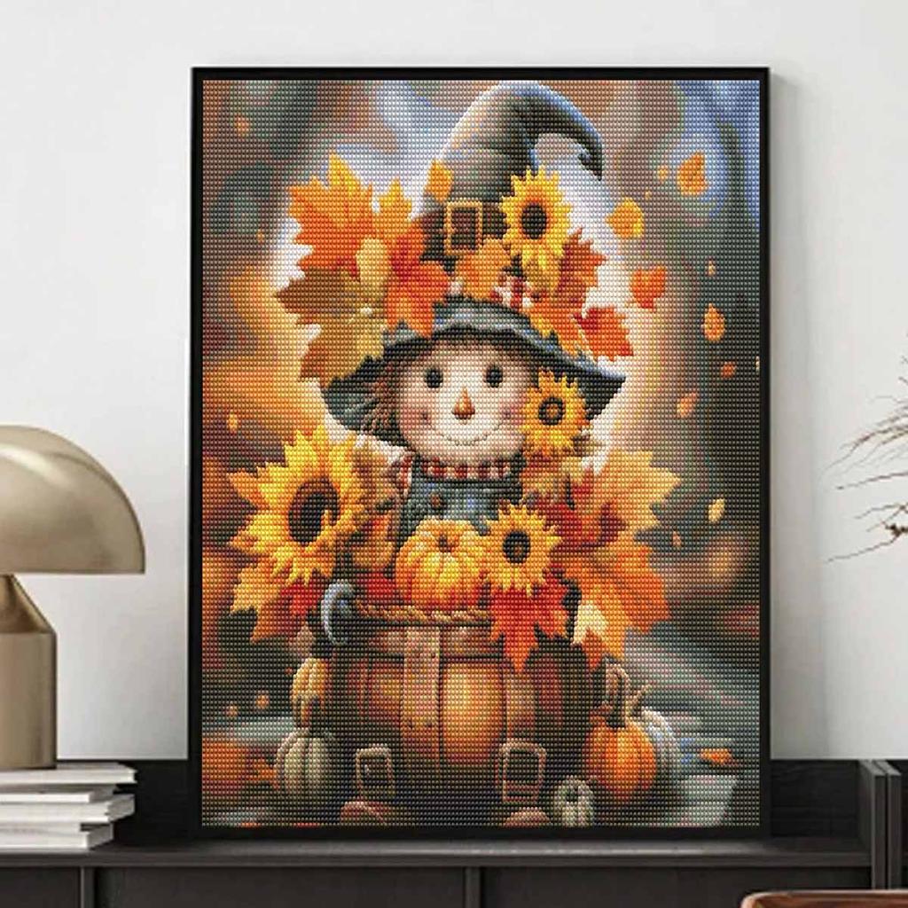 Halloween Scarecrow Sunflower Pumpkin Diamond Painting Mosaic Art Kit Handmade DIY Home Decoration