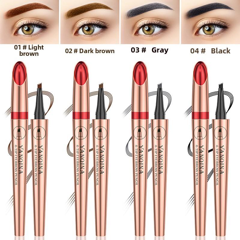 Liquid Brow Pencil Waterproof Impermeable Water Eyebrow Pencil Simulation Four Claw Eyebrow Pencil