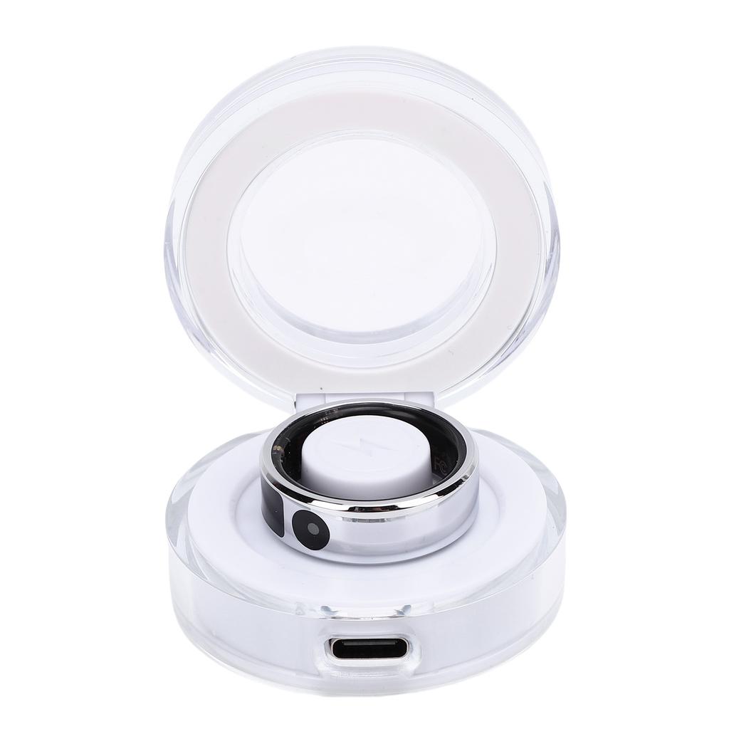 Smart Ring Fitness Tracker Men Women Touch Screen 5ATM Water Proof Health Exercise Record Steps with Charging Bay