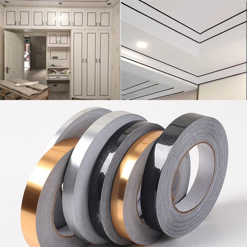 20m Ceramic Tile Mildewproof Gap Tape Decor Gold Silver Black Self Adhesive Wall Tile Floor Tape Sticker Home Decorations
