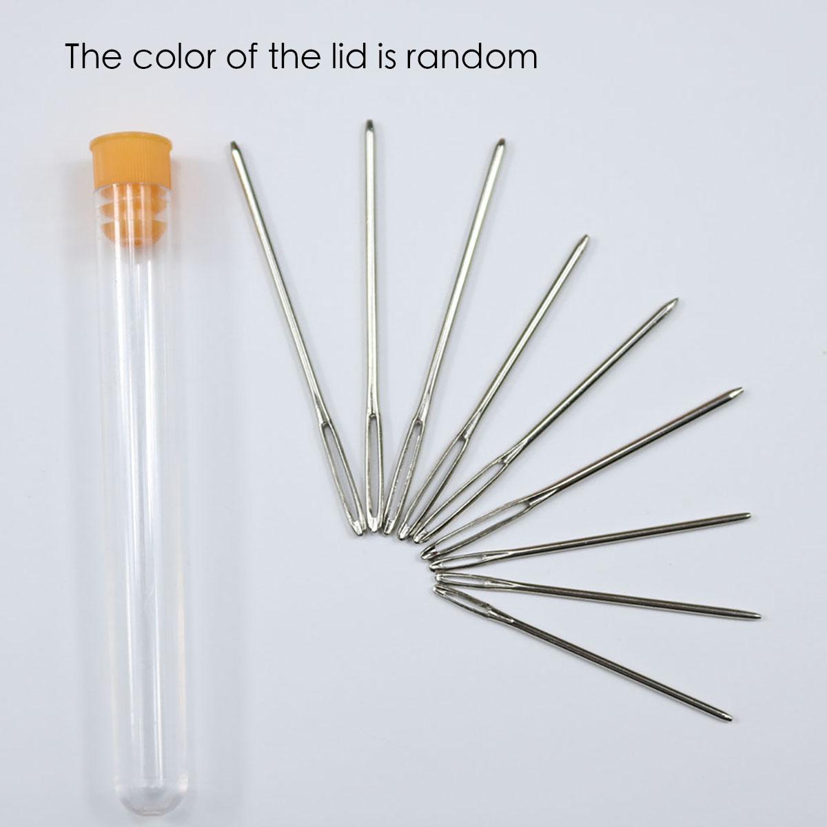 

9 шт. швейные иглы с большим ушком, спицы для вышивки крестом, нитки для вышивки по коже, швейные принадлежности