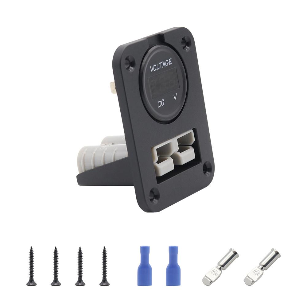 

1Set 50 Amp Plug Socket With Voltage Meter Flush Mount Recessed Plate 2.5-30V