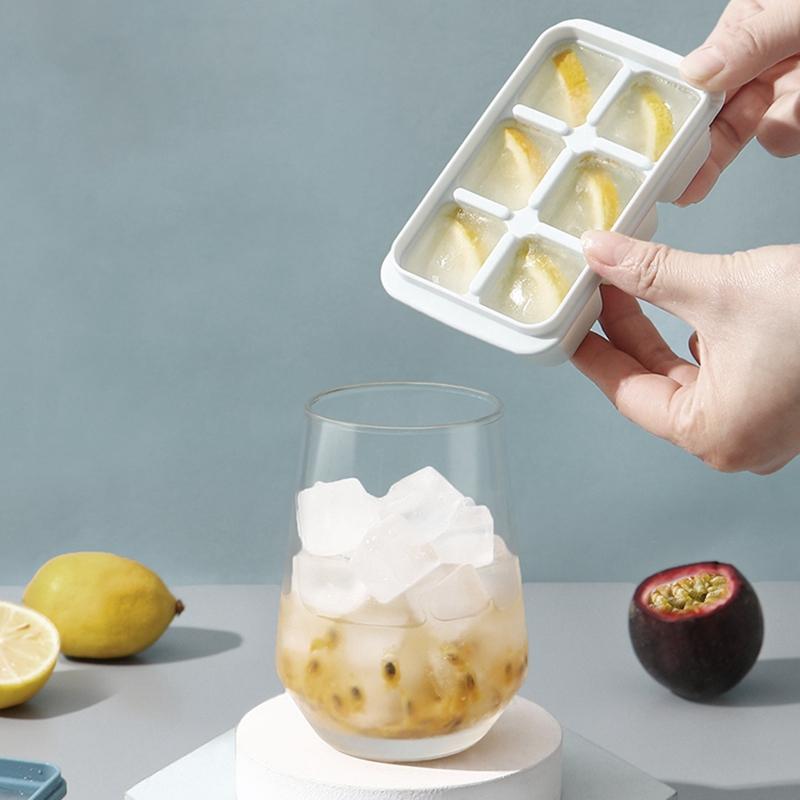 Eiswürfel Eisbox Gefrierform Kühlschrank Selbstgemacht Gefrorene Eisbox mit Deckel PP Selbstgemacht Küchenwerkzeuge Kreative DIY Form 6 Gitter
