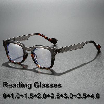 Stylish Square Frame Reading Glasses Luxury Design Anti Blue Light Eyewear Trend Men Women Presbyopia Eyeglasses Unisex To+4.0