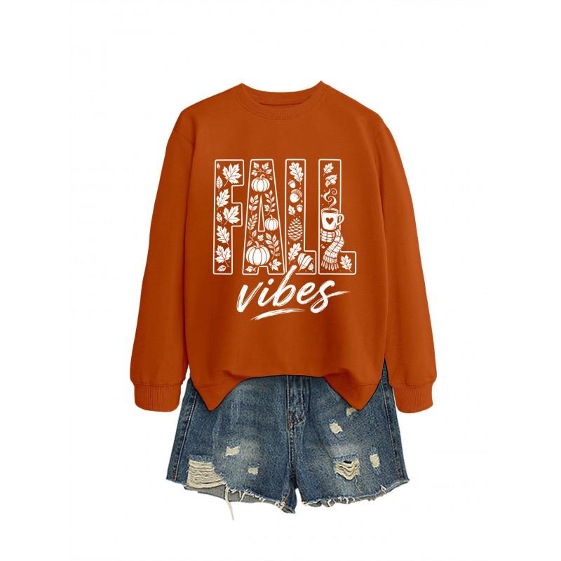 Womens Oversized Cotton Hoodie Sweatshirt Fall Print Graphic Loose Fit Long Sleeve Crew Neck