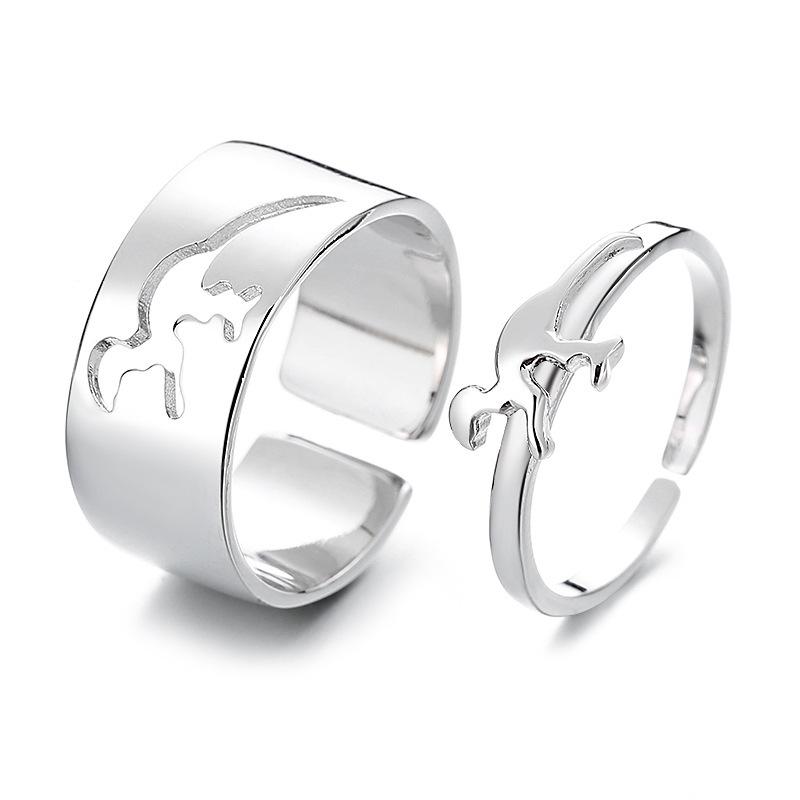 Cross-Border Punk Butterfly Couple Rings: Matching Set for Men & Women