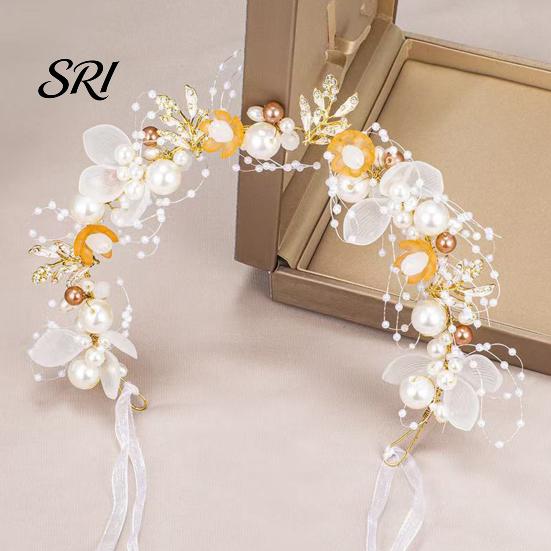 Fairy Headpiece Headband Floral Butterfly Design Adjustable Ribbon Women Faux Pearl Girls Cubic Zirconia Greek Bohemian Style Wedding Bridesmaids