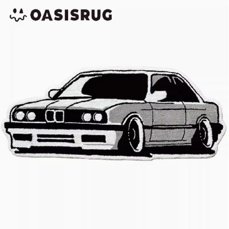 

VIKAMA Trendy and Retro Car Carpet, Personalized Home Decoration, E-sports Room Bedside Carpet, Anti-slip and Absorbent Carpet 40X100(1.3X3.3FT