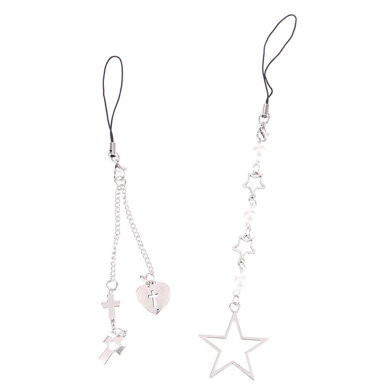 Minimalist Phone Lanyard Cute Star Heart Cross Pendant Phone Strap Phone Charms Accessories