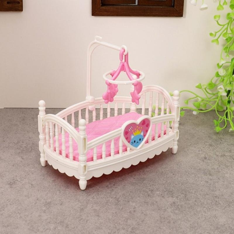 Dollhouses Crib Model Realistic Dollhouses Mini Crib Realistic Play Single Realistic 1:12 Model Mini Size Toy