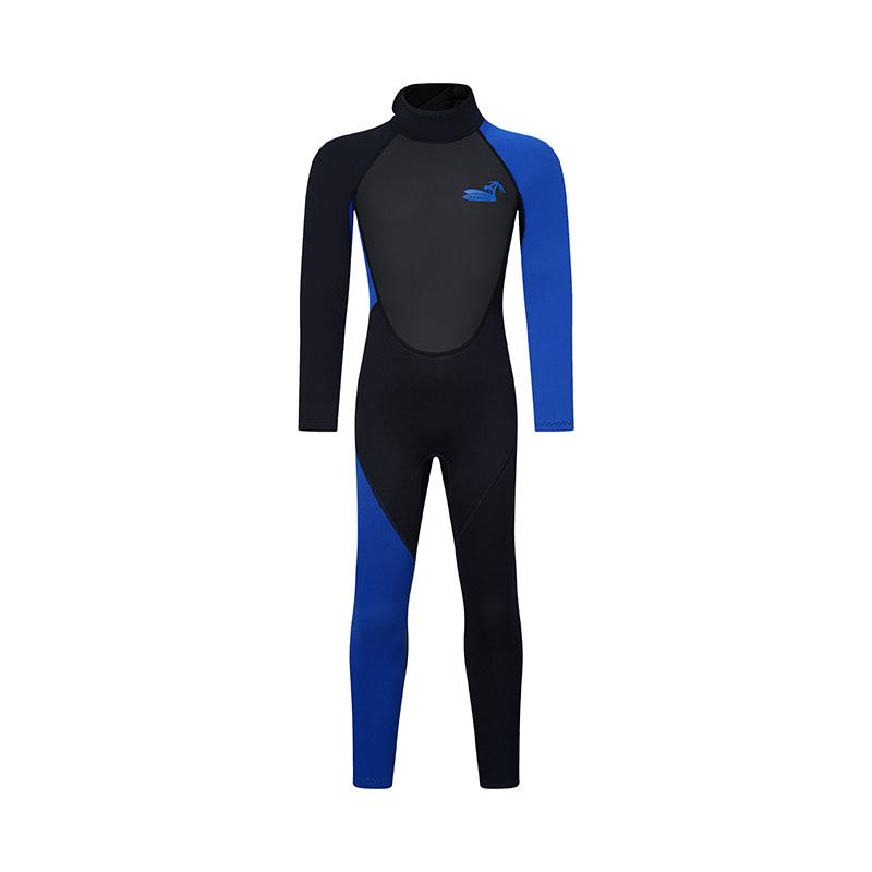 

NEWAO3MM толстый детский водолазный костюм цельный водолазный костюм для мальчиков и девочек серфинг плавание и изоляция M синий/чёрный