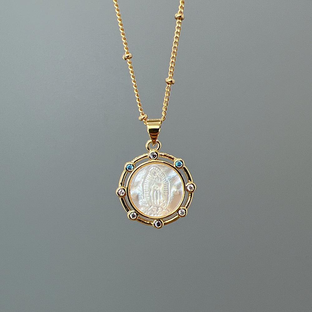 Shell Guadalupe Portrait Pendant DIY Jewelry Accessories European and American Necklace Pendant Gift Jewelry