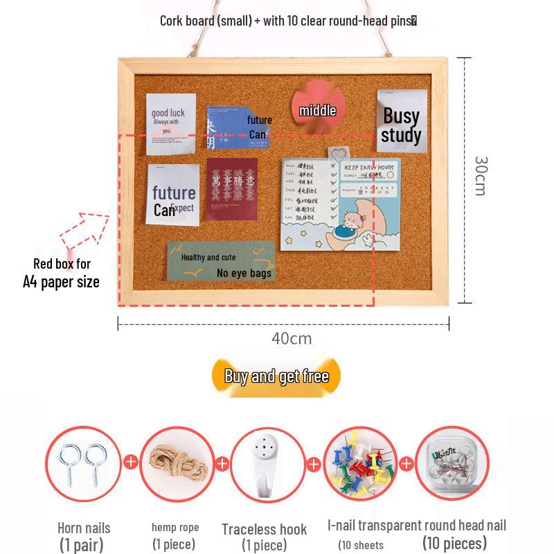 Selbstklebendes magnetisches Kork-Foto- & Nachrichtenbrett für den Kindergarten