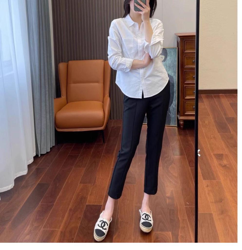 Women's Pure Cotton White Long Sleeve Casual Shirt - Loose Fit for Spring and Autumn