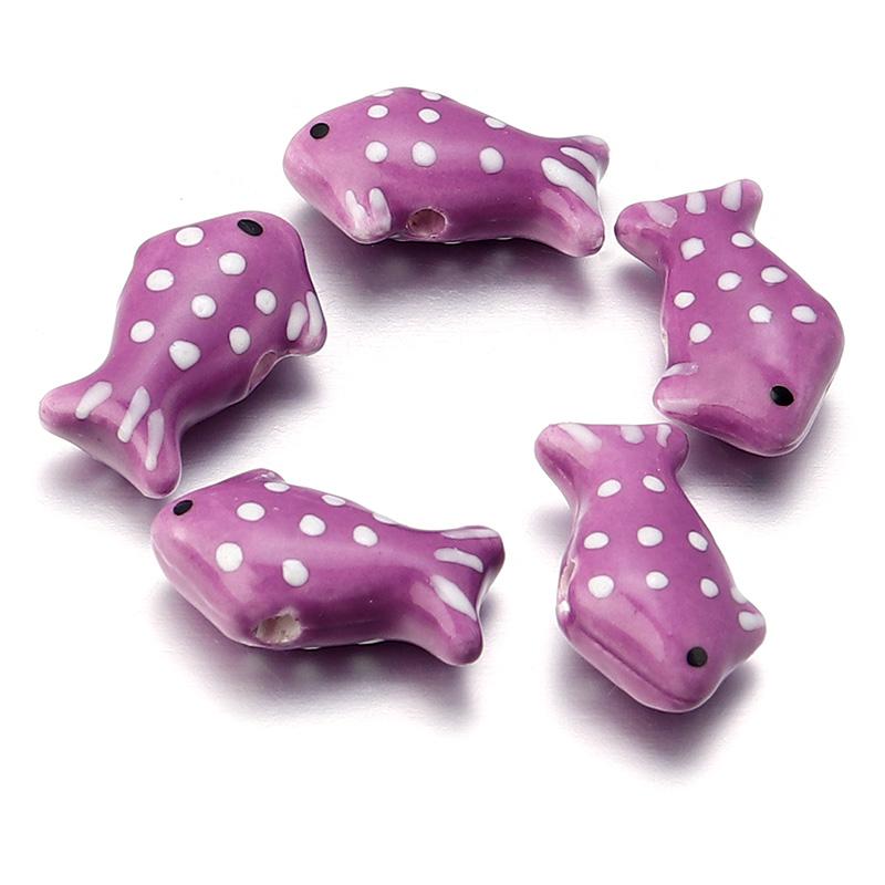 5 Stück Mini Keramik Fischperlen Niedliche Glasierte Porzellan Anhänger Lose Abstandshalter Perlen Für Schmuck Diy Handgefertigte Armbänder Anhänger Zubehör