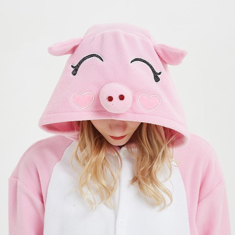 Cartoon Niedliches Tier Party Kostüm Einteiler Pyjama Fleece Haus Waschbär Giraffe Teddy Kapuze