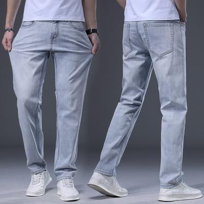Washed Classic Ανοιξιάτικα και Φθινοπωρινά Τζιν Ανδρικά Τετραπλευρά ελαστικά βαμβακερά Ανδρικά τζιν Κορεάτικα ανοιχτόχρωμα ανδρικά παντελόνια Νέο