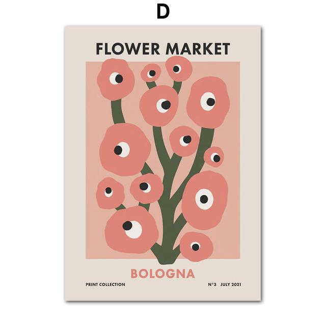 Abstract Las Flores Athens London Flower Market Wall Art CanvasPosters  Painting And Prints Wall Pictures For Living Room Decor