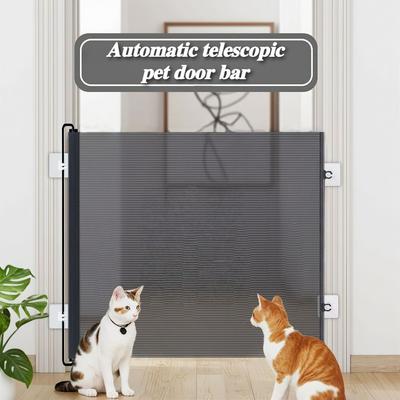 Automatic Retractable Pet Fence Door Isolated Cat Safety Door No-drill Mesh for Cats Sturdy and Durable Cat Accessories