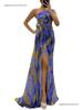 2026 European Chiffon Printed Split Long Casual Party Dress for Women