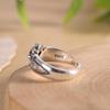 Retro Distressed Dark Rose Thorn Ring with Black Zirconia - Personalized Hip Hop Gift